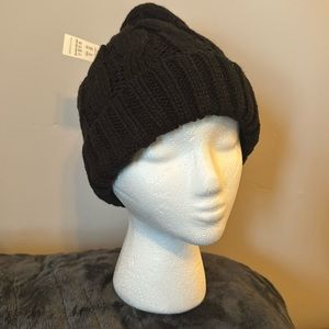 Fashion Thermo Wear Black Knit Fleece Hat